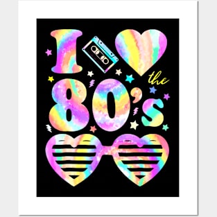 I Love the I Heart The 80s Tie Dye Colorful Posters and Art